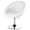1Pc Adjustable Modern Swivel Round Tufted Back Accent Chair Pu Leather White